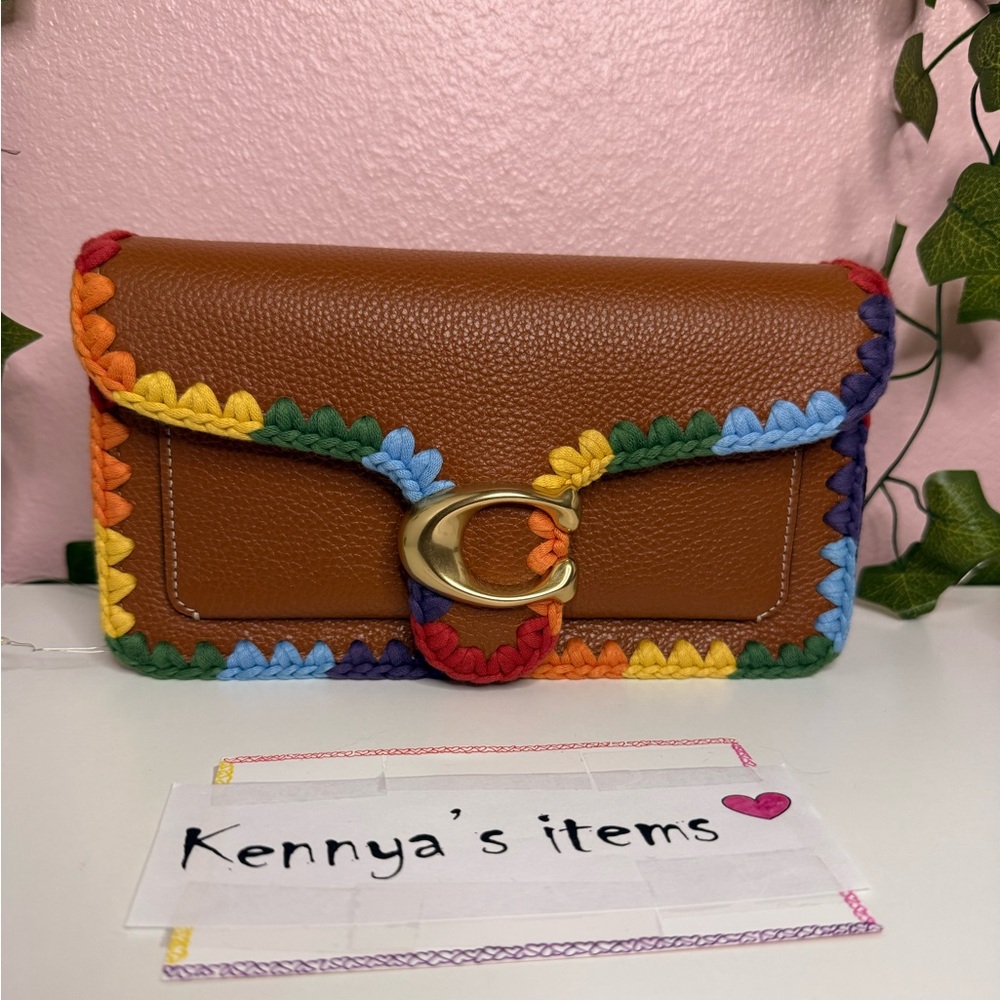 Tabby Chain Clutch With Rainbow Crochet